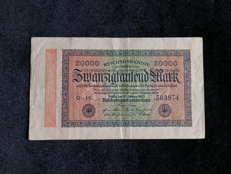 Банкнота Германия 20000 марок 1923 года