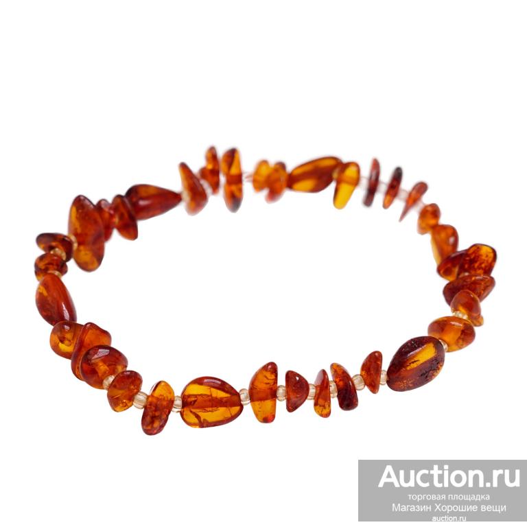 Браслет янтарь натуральный балтийский природный 4066 Хорошие Вещи