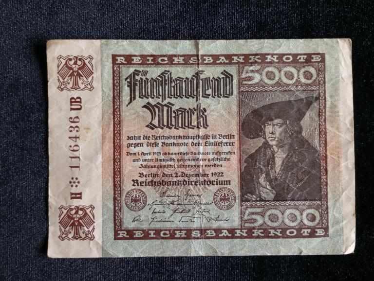 Банкнота Германия 5000 марок 1922 года