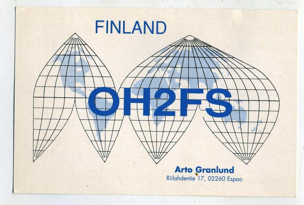 Карточка радиообмена QSL - Финляндия, Эспоо 2003 год (РК-20)-25