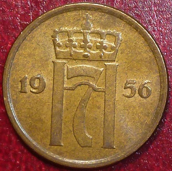 Норвегия 2 эре 1956 года.