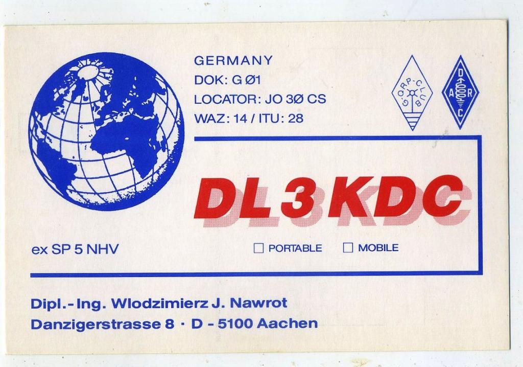 Карточка радиообмена QSL - Германия, Ахен 1999 год (РК-23)-18