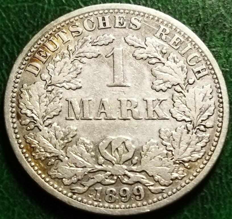 Германия 1 одна марка 1899 год монета.