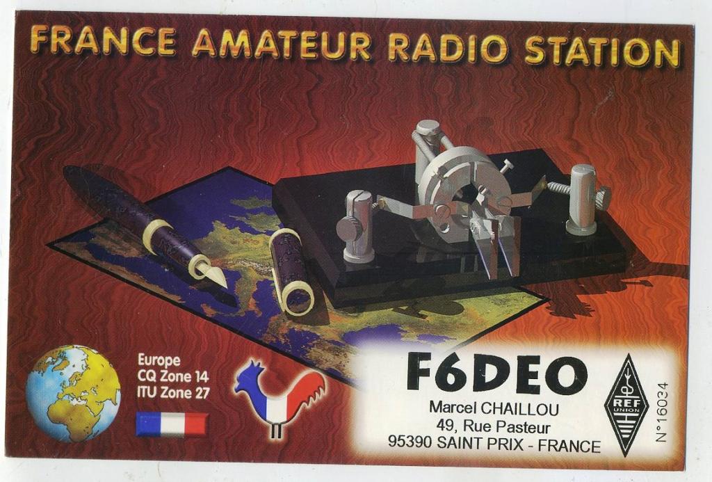 Карточка радиообмена QSL - Франция, Сен-При 2000 год (РК-25)-1