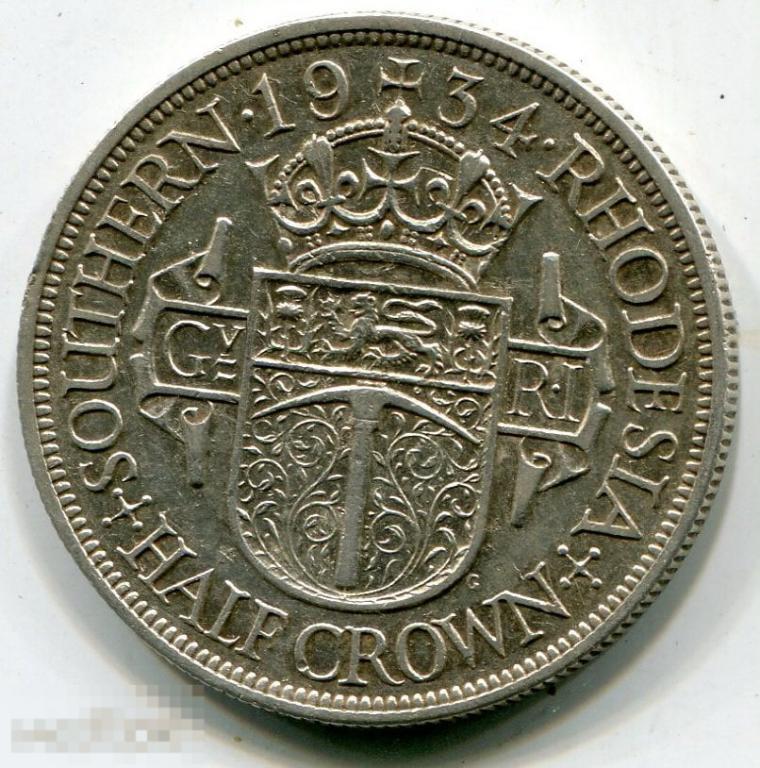 (s31050362) ЮЖНАЯ РОДЕЗИЯ - 1/2 КРОНЫ 1934 / KM5 редкий год серебро