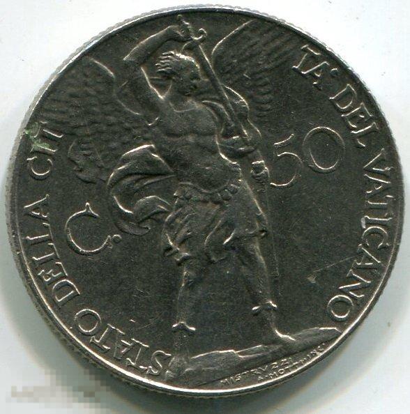 (a11050153) ВАТИКАН - 50 ЧЕНТЕЗИМО 1934 / KM4 италия