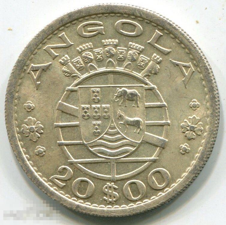 (s31050031) АНГОЛА - 20 ЭСКУДО 1955 / португалия серебро