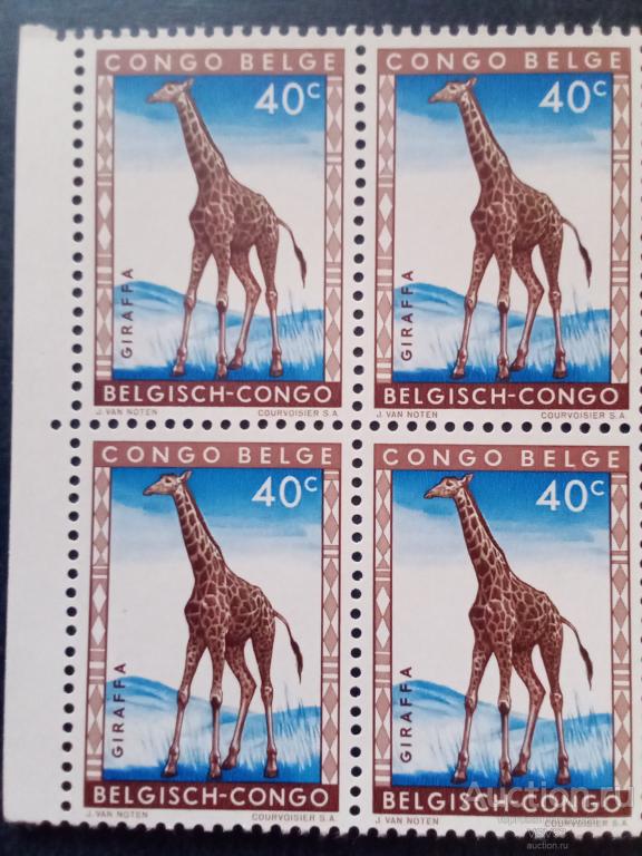 Бельгийской Конго 1959 г. Жираф. MNH.