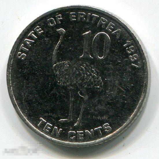 (x3108xxxx) ЭРИТРЕЯ - 10 ЦЕНТОВ 1997 UNC / KM45 