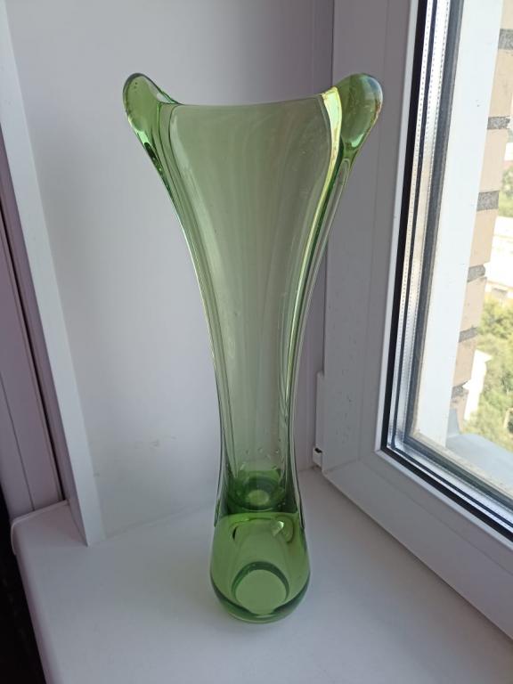 Редкая ваза для цветов Ливанский стекольный завод, Латвия 60-70ые гг