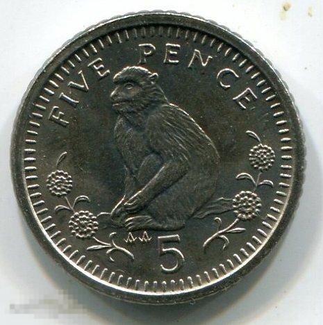 (x135xxx) ГИБРАЛТАР - 5 ПЕНСОВ 1990 / KM22.2 UNC