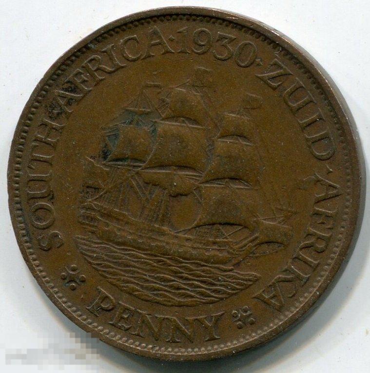 (a336035) ЮЖНАЯ АФРИКА - ПЕННИ 1930 / KM14.2