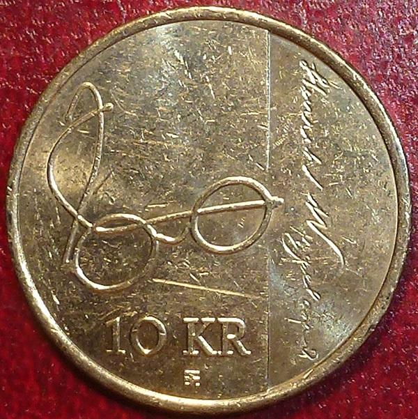 Норвегия 10 крон 2008 года. 200 ЛЕТ СО ДНЯ РОЖДЕНИЯ ГЕНРИКА ВЕРГЕЛАННА.