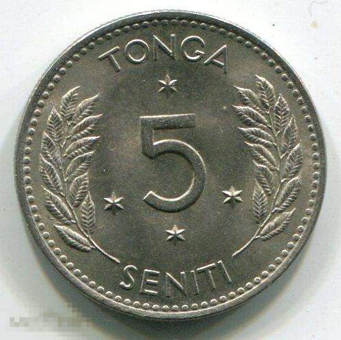 (a54xxxx) ТОНГА - 5 СЕНИТИ 1967 UNC / KM6 салоте