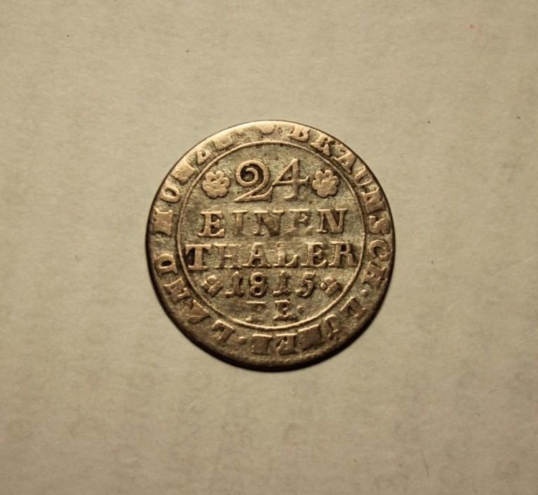 ГЕРМАНИЯ БРАУНШВЕЙГ 1/24 ТАЛЕРА 1815 года. СЕРЕБРО. ХОРОШИЙ СОХРАН.ОРИГИНАЛ.