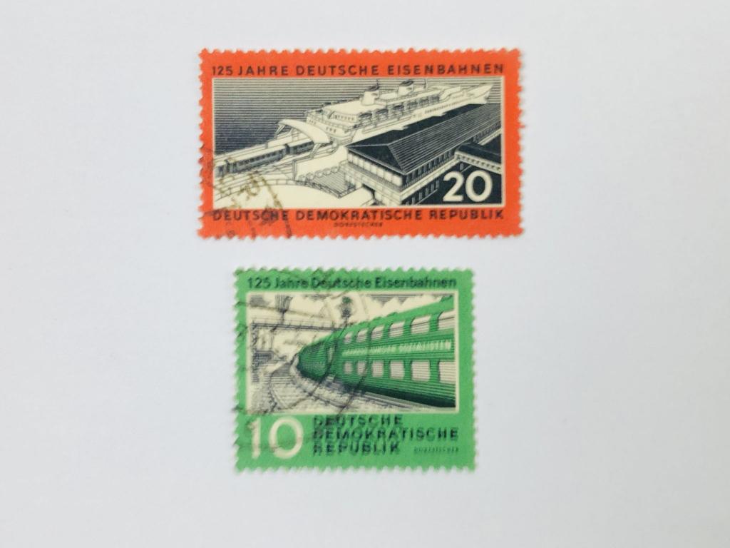125 лет немецким железным дорогам. Неполная серия. ГДР. 1960. Mi: DD 804-805. Гаш