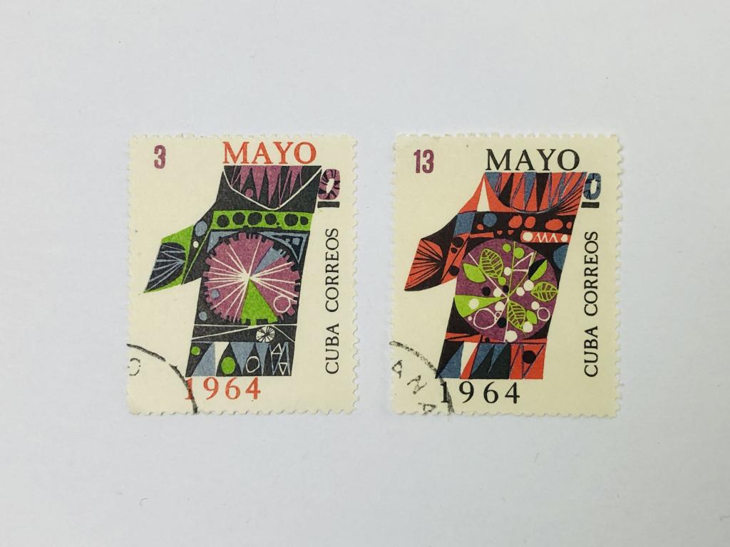 День труда, 1 мая. Полная серия. Куба. 1964. Михель: CU 888-889. Гашен