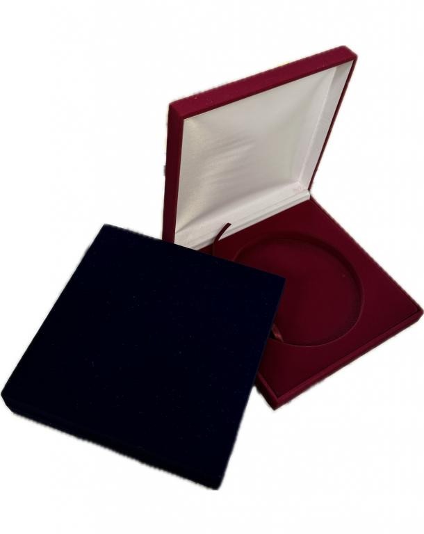 Бархатная коробка - футляр для монет 1 ячейка d-120 мм