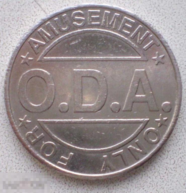 Игровой жетон O.D.A. ODA. Only for amusement. Серебристый