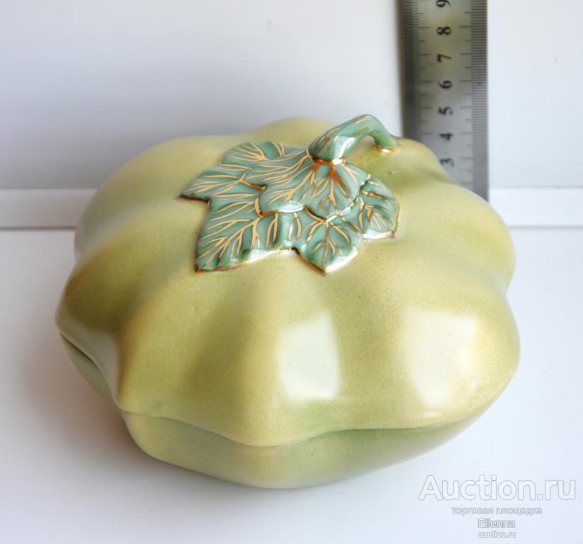 Вербилки. Фарфоровая статуэтка шкатулка Патиссон (Помидор) овощи