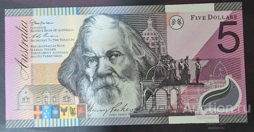 Австралия 5 долларов 2001 г. UNC пресс,полимер.