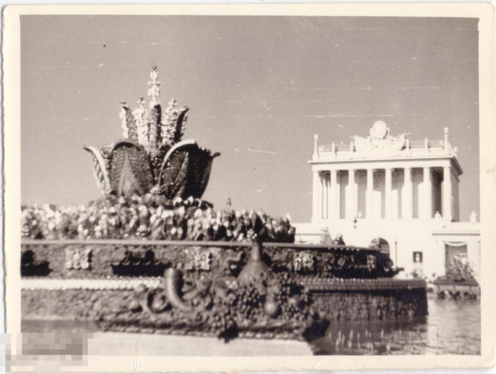 Фонтан "Каменный цветок" на ВДНХ СССР в Москве. 1960-е гг.