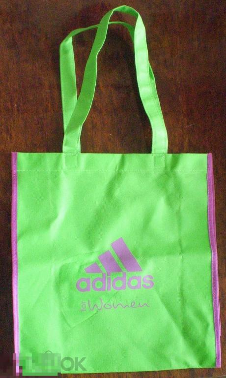 Сумка хозяйственная Adidas for women. Адидас для женщин. Зеленая, текстиль