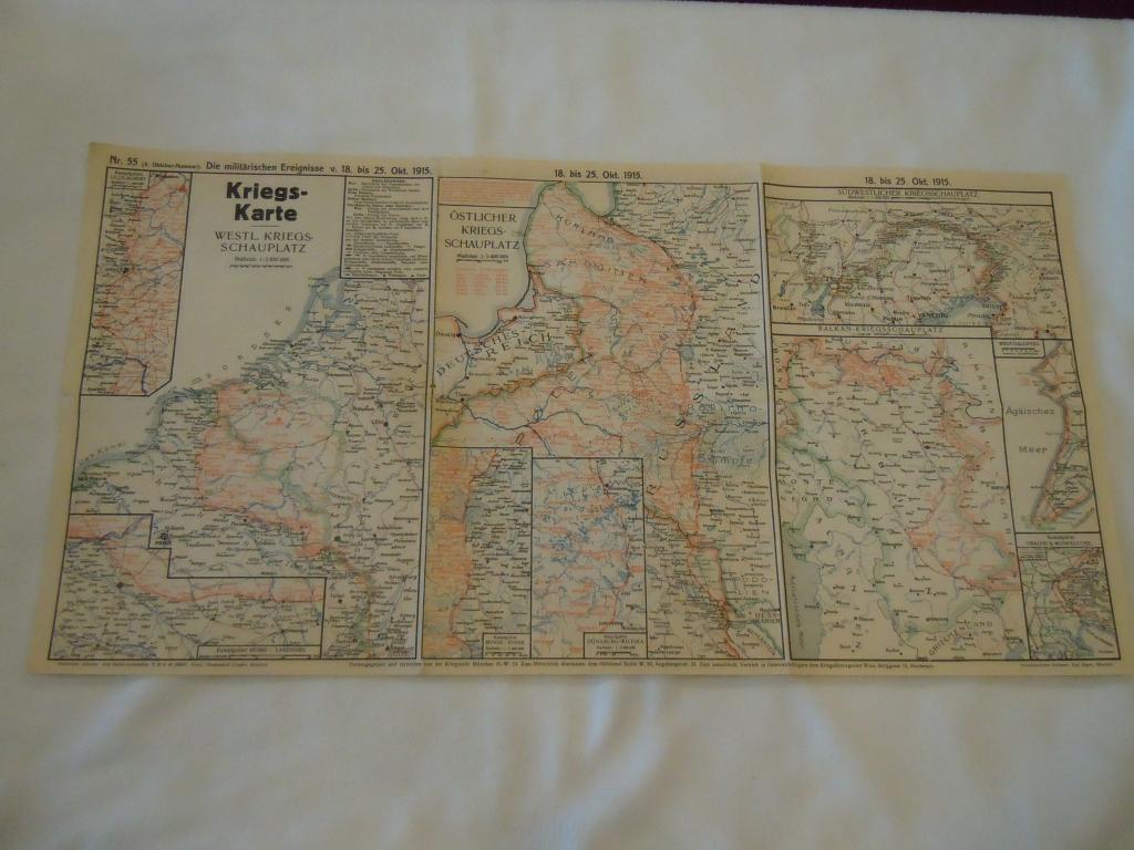 Карта боевых действий первая мировая война Германия, 25 октября 1915г