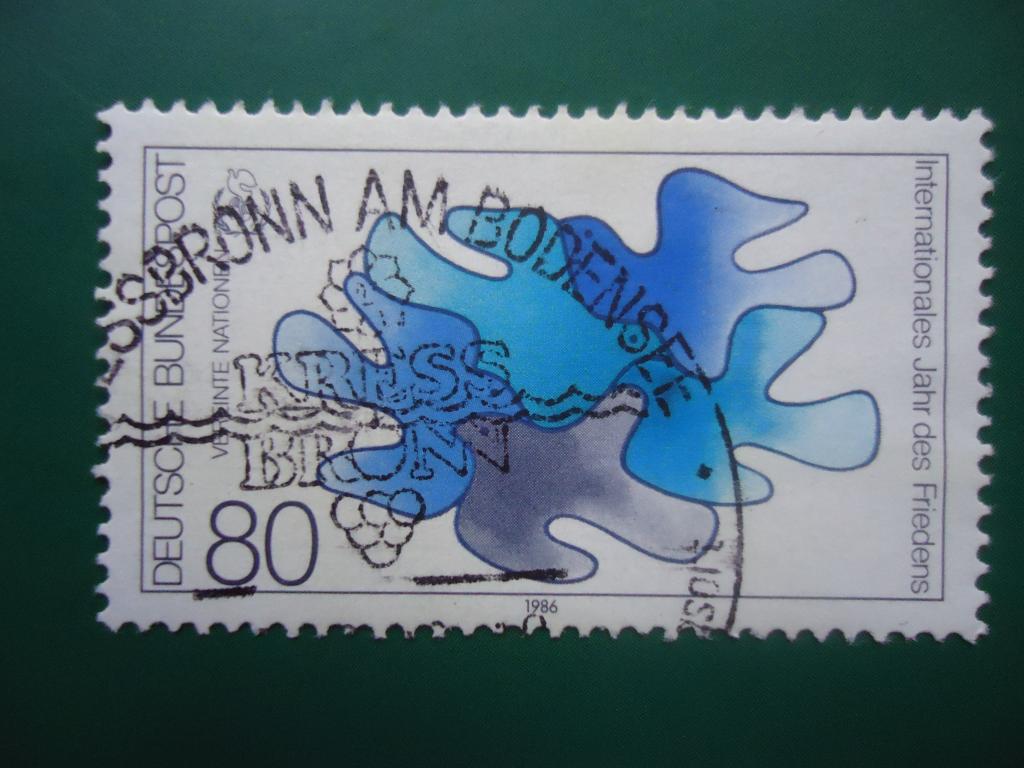 1986 г.  Германия  ФРГ  гаш. без клея.