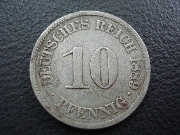 10 Пфеннигов 1889 г. Кайзеровская Германия Pfennig