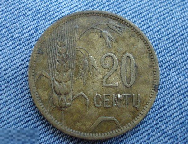 20 центов 1925 г. Литовская Республика