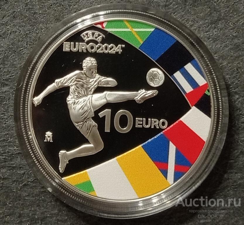 Испания 10 евро 2024 г. Чемпионат Европы по футболу в Германии 2024. Серебро.