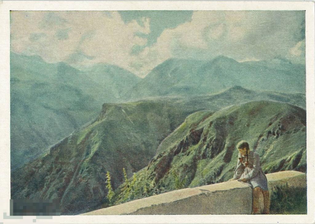 Военно-Грузинская дорога. У Крестового перевала. 1955 г.