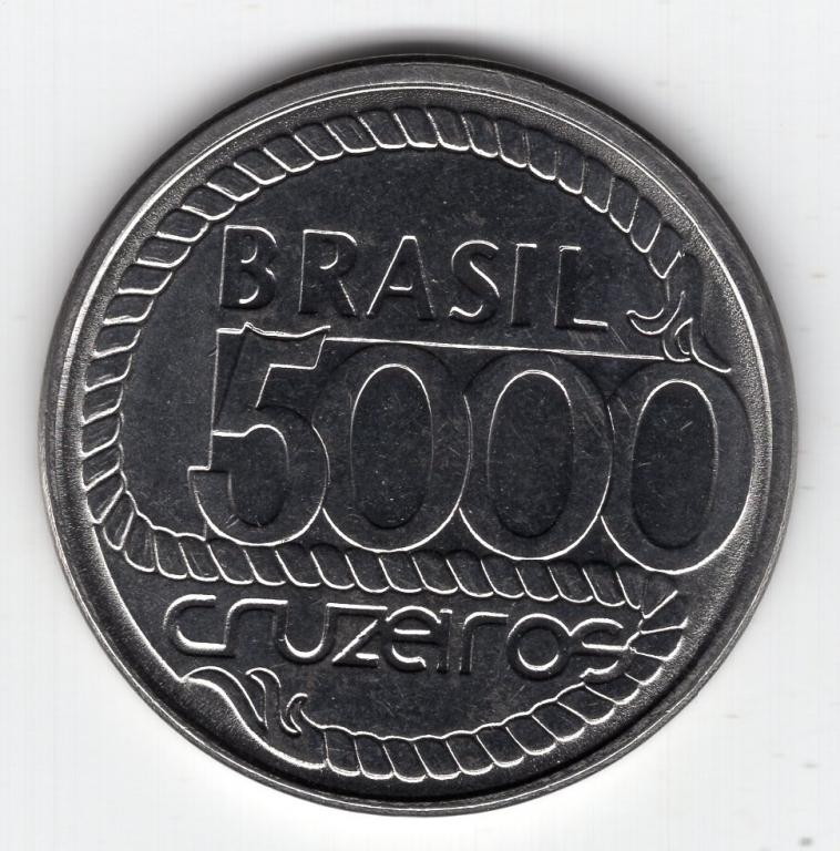 5000 крузейро - Бразилия - 1992 - Тирадентес