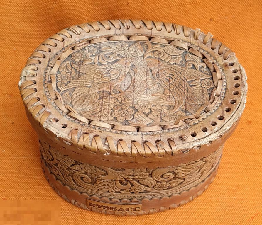 Шкатулка шкатулочка лукошко Кузбасс сувенир птицы