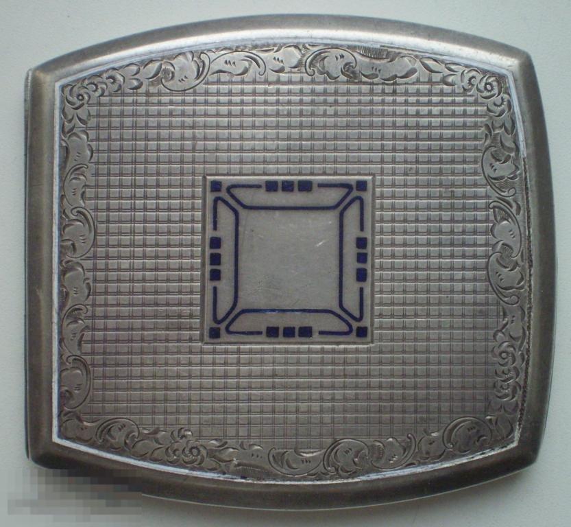 Чехословакия Дамский портсигар 1920-е. Серебро 900