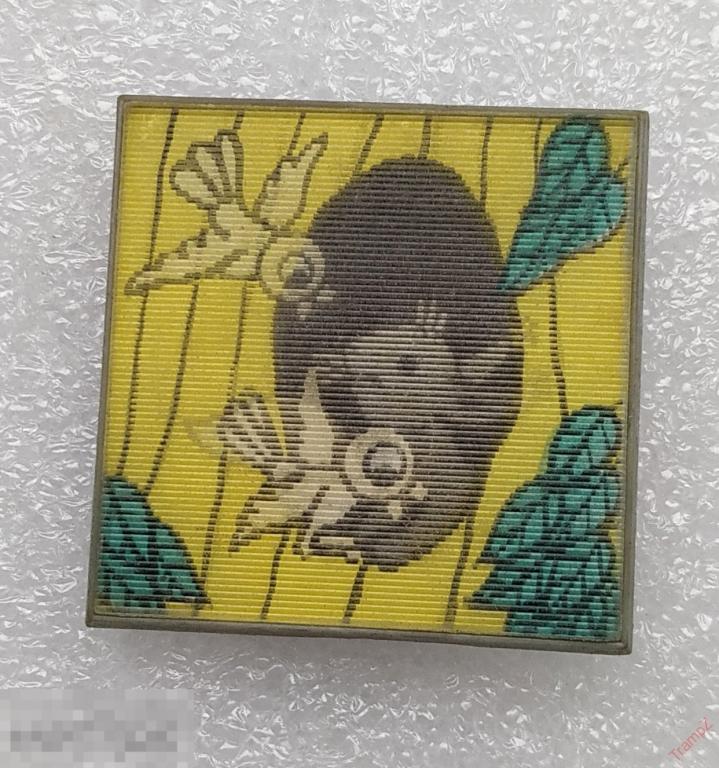 Знак значок детский переливной переливашка белка птицы #25