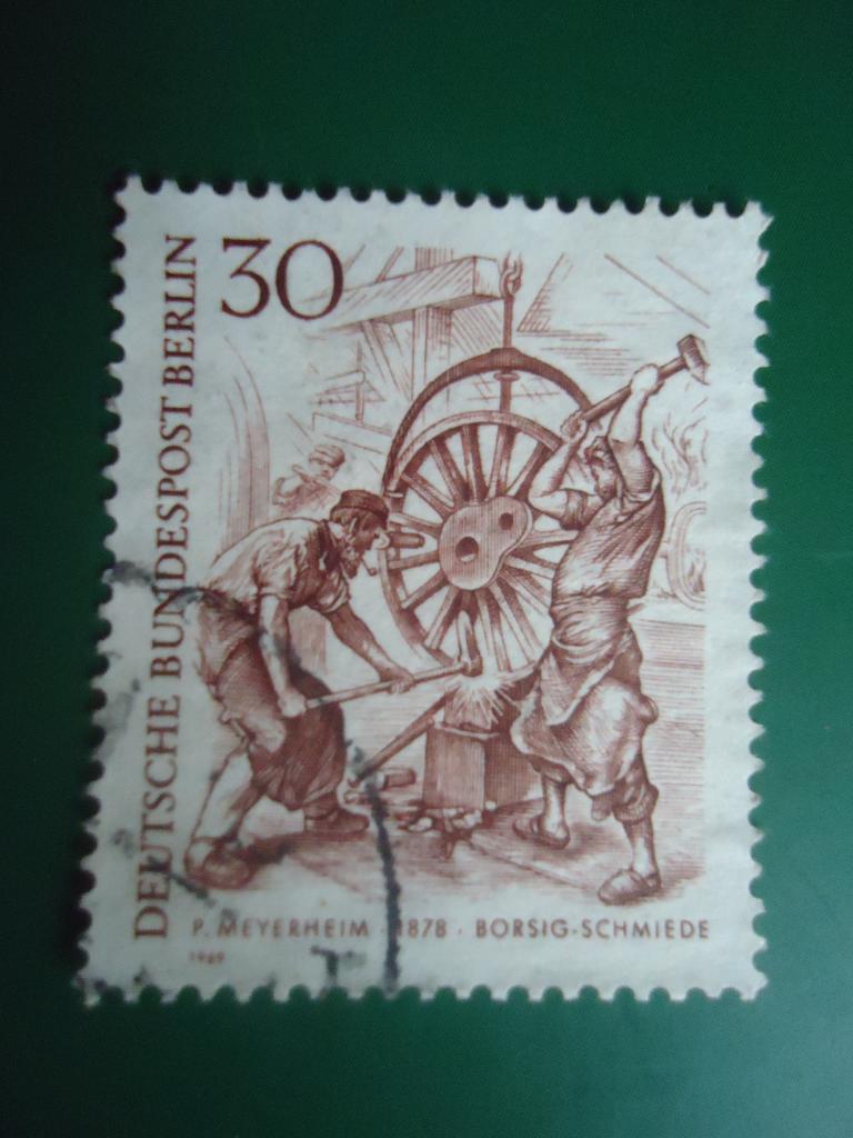 1969 г.  ФРГ   Берлин    гаш. без клея.