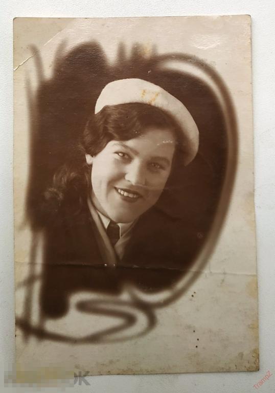 Фотография портрет девушка, мода одежда прическа 1941г #118*