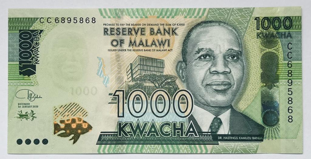 МАЛАВИ 1000 КВАЧА 2020 ГОД ПРЕСС UNC