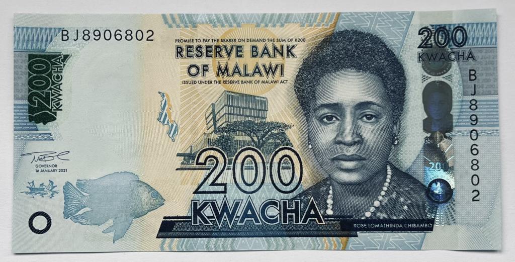 МАЛАВИ 200 КВАЧА 2021 ГОД ПРЕСС UNC