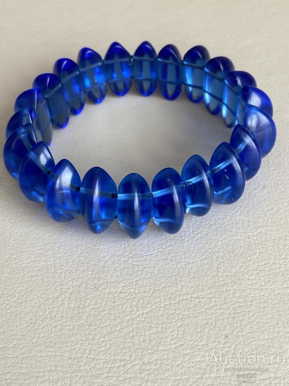Редкость браслет синий стекло ? Камень ? 61,6 гр.