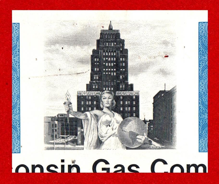 США, Газодобыча «Wisconsin Gas Company», сертификат - 100 акций, 1976, UNC-, NP 03543