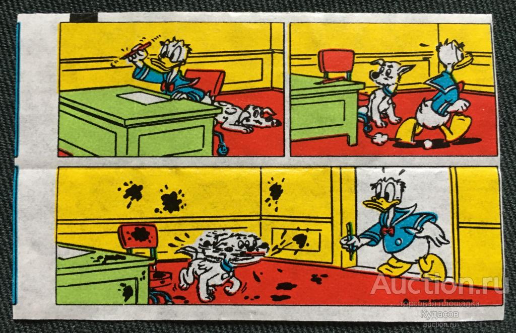 Вкладыш от жевательной резинки Donald. Дональд.