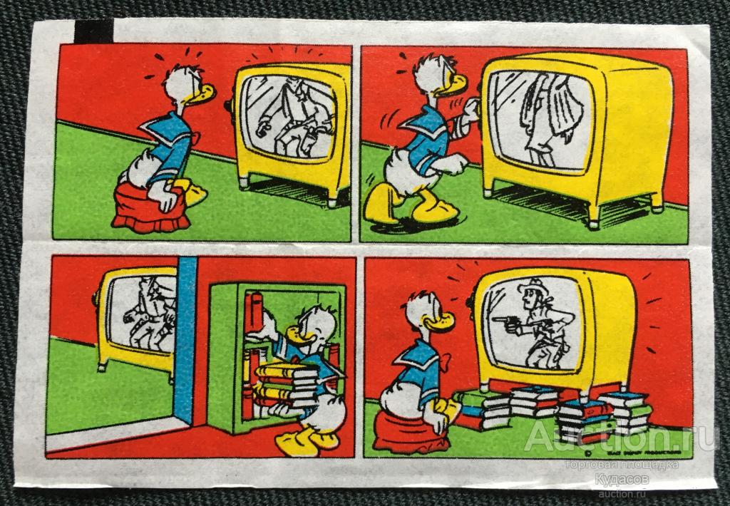 Вкладыш от жевательной резинки Donald. Дональд.