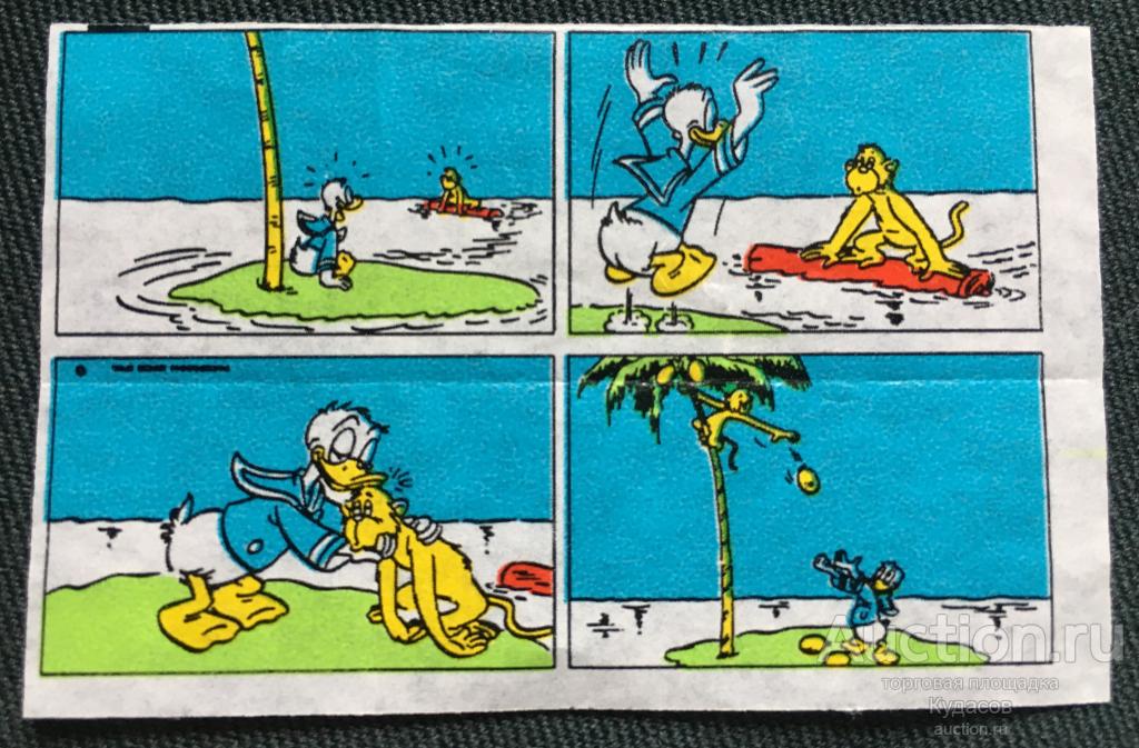 Вкладыш от жевательной резинки Donald. Дональд.