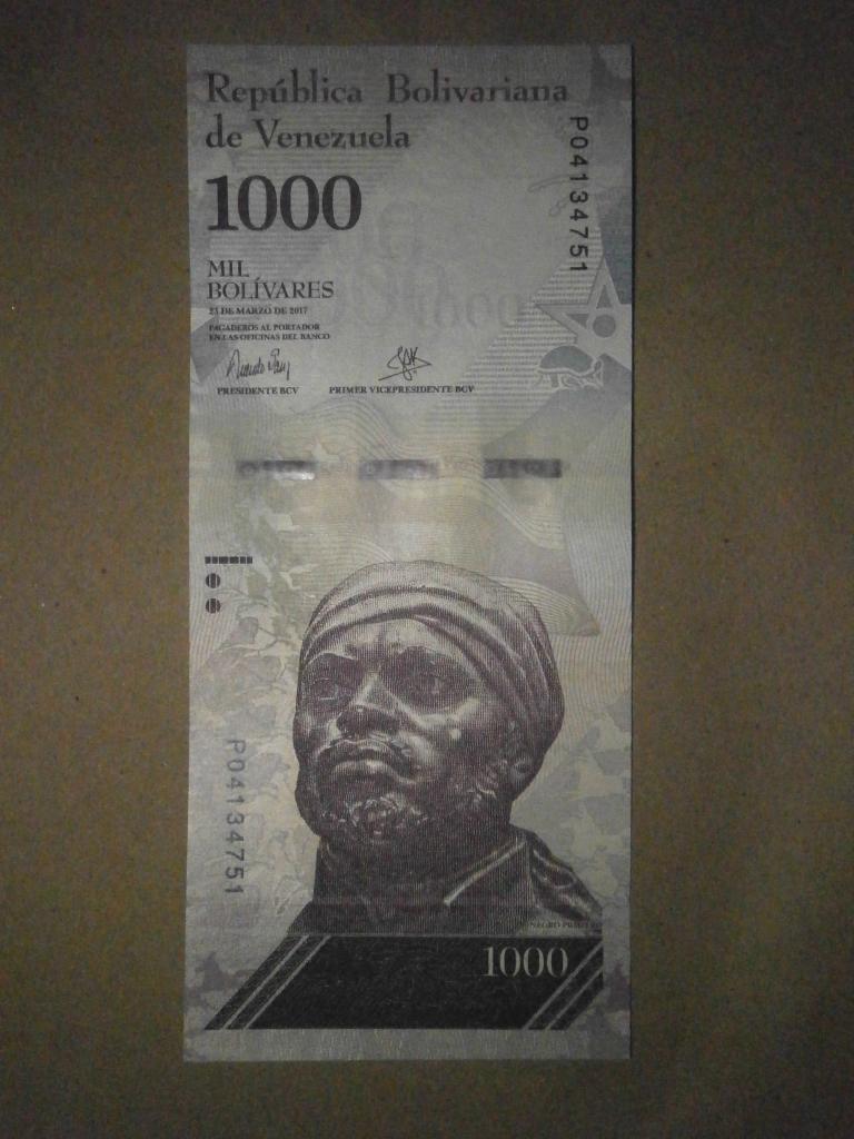 Банкнота. 1000 боливаров. Венесуэла. 2017 год.  Состояние UNC.  Лот №463