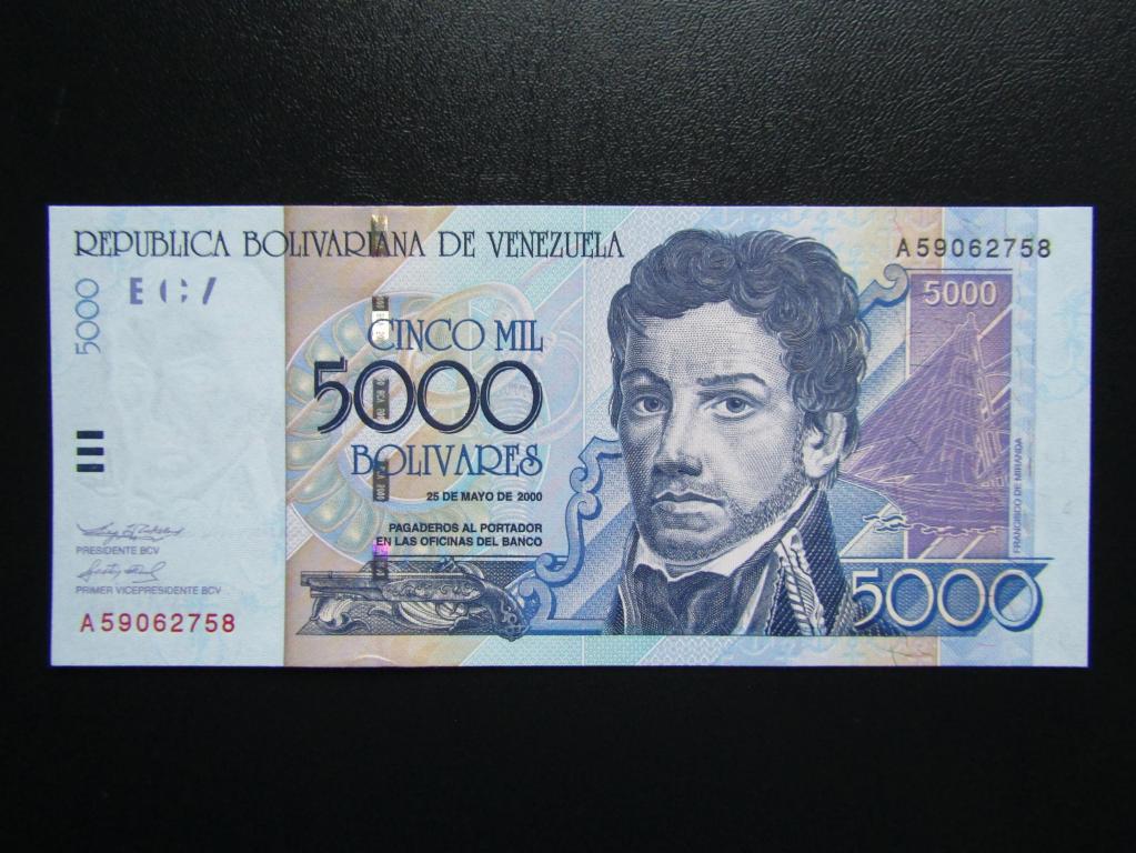 Венесуэла - 5000 боливаров 2000г. UNC.