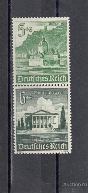 DEUTSCHES REICH  Архитектура  Сцепка 1940 № 753, 754  Сост* Наклейка!!