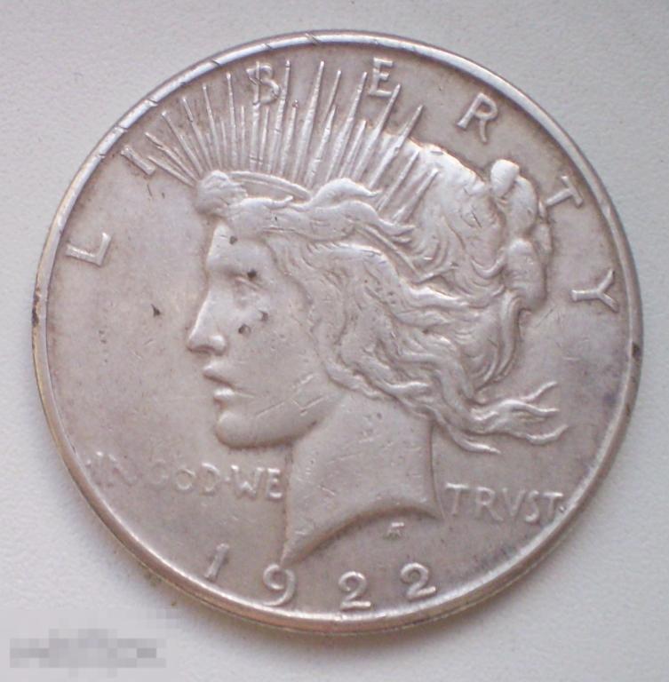 США. 1 доллар мира peace dollar 1922 г. Серебро